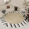 Alfombra redonda de lujo ligero para dormitorio, manta de noche, alfombra doméstica para sala de estar, terciopelo, mesa de centro, cesta colgante, tapete antideslizante, entrega de una pieza