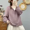 Nova Camisa com Capuz de Manga Longa Solta de Gaze de Algodão Dupla Camada Estilo Japonês Mori Girl para Mulheres Top Versátil MHT Primavera e Outono de 2026