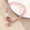 Pulsera Fresca de Cuentas Estilo Coreano Corazón de Niña Pulsera Linda de Moda Pulsera Simple de Cristal de Fresa