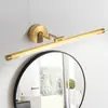 Armário de Espelho com Iluminação LED para Banheiro Estilo Americano, Cobre Integral, Espelho Frontal, à Prova d'Água, Luz para Maquiagem, Ferro de Guangdong
