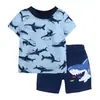 Comercio Exterior Ropa Infantil Verano Nuevo Transfronterizo Al por Mayor Hombres y Mujeres Bebé Manga Corta Pantalones Cortos Camiseta Conjunto de Dos Piezas