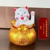 Gato de la Suerte Alimentado por Energía Solar con Función Automática de Saludo Sensible a la Luz, Decoración de Coche Gato de la Fortuna, Adorno Curativo para Aliviar el Estrés, Regalo para Ceremonia de Apertura