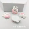 Desenho Animado Coelho Fofo Comida Torrada diy Cola Cremosa Capa de Celular Grampo de Cabelo Joia de Título Acessórios de Resina Material