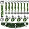 Artículos Populares Transfronterizos: Bolas Pintadas, Lazos de Cadena de Aguja de Pino, Bolas Electroplateadas, Bolas Decorativas, Bolas Onduladas Mate y Brillantes, 15 cm de Largo