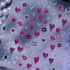 Pegatinas populares para decoración de uñas con estampado de leopardo en forma de corazón, estampado de leopardo clásico vintage, adhesivo de lámina dorada y plateada, pegatinas de uñas ponibles para decoración