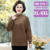 Suéter de visón sintético de cuello alto medio para mamá, suéter grueso de estilo occidental de color sólido para mujeres de mediana edad y mayores, de talla grande