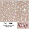 Redanco Novo 5D Em relevo Tendência Laço Concha Brilho Adesivos de Unha Decalques 3D para Unhas Dr-1120