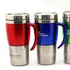 Taza de Promoción Publicitaria de plástico con interior de acero para coche Taza de dos secciones de una sola pieza con asa Taza de viaje de acero inoxidable para coche