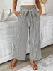 Moda Cruzada Europea y Americana Nueva Primavera/Verano 2025 Estación Independiente para Mujer Amazon Pantalones Casuales Elegantes Rayados de Pierna Recta para Mujer