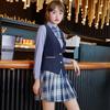 Uniforme Escolar Estilo Academia Britânica Colete para Aluno do Ensino Médio Terno Roupas para Aula de Performance de Aluno do Ensino Médio jk Uniforme Feminino Saia Plissada Outono