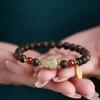Pulseira de Agarwood com Pequenas Contas de Arroz, Ágata Vermelha do Sul e Pulseira de Prata Esterlina com Contas de Madeira Branca para Incenso