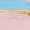 Novos Brincos de Pérola com Flor Parafusados para Implante Coclear Modernos Versáteis Doces Delicados Diários Pequenos Acessórios de Brincos Femininos