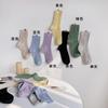 Medias de niña de hilo de punto de longitud media Medias de tiras finas de colores caramelo de todo fósforo Medias de estilo japonés de primavera y verano Medias dulces para niños