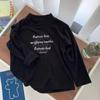 Camiseta Infantil de Manga Longa Outono e Inverno, Top Felpado, Camada de Base Infantil de Gola Alta com Letras, Novo Aconchegante de Veludo Térmico para Meninos