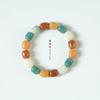 Pulseira Original de Contas Cilíndricas de Raiz de Bodhi de Jade Branco Ecológico para Mulheres Pulseira Gradiente ao Redor do Dedo Macio Wen Brincar Bodhi Prato Corda de Brincar para Homens