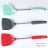 Frigideira antiaderente cabo de tubo pequeno espátula de silicone utensílios de cozinha domésticos colher de fritar cozimento anti-queimadura resistente a altas temperaturas frigideira antiaderente