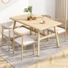 Mesa de Jantar Simples Moderna Comercial para Casa Apartamento Pequeno Conjunto de Mesa e Cadeiras de Jantar Mesa de Jantar de Lazer Econômica Mesa e Cadeiras Retangulares
