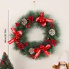 Corona Navideña Colgante Más Vendida en Amazon Escena Navideña Colgante para Ventana Puerta Ratán Colgante de Pared Decoraciones Accesorios