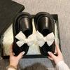 Zapatos Cerrados para Exteriores con Suelas Gruesas para Mujer, Pantuflas Cálidas de Algodón, Estilo Popular en Línea, Mary Jane con Lazo, Nuevo Modelo Otoño e Invierno 2025