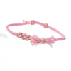 Pulsera Tejida Finamente con Borlas de Flor de Durazno Nueva de Primavera, Tamaño Ajustable para Hombres y Mujeres, Diseño Multicolor de Flor de Durazno, Adecuada para Estudiantes y Zonas Turísticas