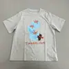 Camiseta de Verano Nueva para Mujer con Estampado de Bordado Casual de Dibujos Animados Oso Pequeño Tomate, Top Versátil de Cuello Redondo de Corte Holgado