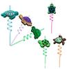 Pajitas para Fiesta Serie Oceánica de Tortugas Transfronterizas Pajitas Espirales Decorativas de Dibujos Animados Pajitas Reutilizables Venta al por Mayor