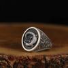Anillo retro europeo y americano de cocodrilo, diseño de metal plateado antiguo transfronterizo, anillo personalizado para hombres y mujeres