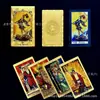 Comercio electrónico transfronterizo al por mayor nuevo juego completo de tarot de lámina dorada impresión a color tarot plástico PVC impermeable Tarot