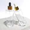 Botella de Aceite Esencial Transparente de 50 ml con Gotero de Goma Transparente Botella de Vidrio Espeso para Esencia Botella Dispensadora Cosmética