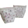 Bolsa de maquiagem de alta qualidade, pequena, com bordado de laço floral de algodão, bolsa de armazenamento para viagem, envelope vermelho de boca, atacado de fábrica