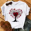 Blusas Femininas Transfronteiriças Patas de Animal Coração Dropshipping Letras Moda Retrô Camiseta Feminina Manga Curta