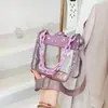 Bolso Transparente de Cadena de Moda Popular Lleno de Pedrería para Mujer 2026 Nuevo Estilo Popular Bolso de Mano de Moda Bolso de Hombro de PVC para Niñas