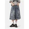 Curry Cool Logo Graffiti Shorts Masculino e Feminino Verão American Street Fashion Marca Solto Perna Larga Casual All-match Jeans Cropped