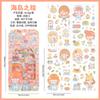 Conjunto de pegatinas transparentes e impermeables para mascotas de una dulce niña, pegatinas para diario de cuentas de mano, pegatinas transfronterizas, lindas y hermosas pegatinas para tarjetas de felicitación de una niña.