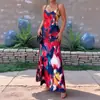 Vestido de Alça Estampado Cruzado Sexy Costas Nuas Moda Europeia e Americana Quente para Mulheres - Lançamento Primavera/Verão 2025