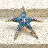 Broche de Estrella de Mar Transfronterizo Europeo y Americano Pin de Ropa de Vida Marina para Hombres y Mujeres Lujo de Gama Alta Corsage Primera Joyería