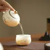 Taza en forma de tambor de montaña nublada, cocción simple con glaseado de hielo, taza de té de cerámica de alta gama para el hogar, juego de té kung fu de lujo ligero, taza de maestro anti-quemaduras