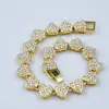 Cadena Cubana Estilo Hip Hop 11mm Forma de Corazón Full Diamond Aleación Unisex Collar Europeo y Americano Gama Alta Nicho Personalizado