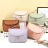 Bolsa Cosmética de PU de Gran Capacidad y Alta Calidad con Textura de Bambú, Bolsa Portátil para Almacenamiento de Cosméticos, Bolsa Impermeable para Artículos de Aseo