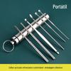 Conjunto de Ferramentas para Limpeza de Ouvido com Colher Giratória de Aço Inoxidável para Crianças e Adultos Chaveiro Portátil Colher para Cavar Ouvido Artefato para Cavar Ouvido
