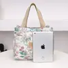 Bolsa de Bento Floral de Mano de Estilo Nuevo Simple de Comercio Exterior para Mujeres Moda Gran Capacidad Bolsa de Almuerzo Bolsa para Lonchera Bolso de Mano