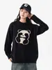 Suéter Feminino HJCAMEL Little Panda Outono e Inverno Moda High-end Preguiçoso Espessado Gola Redonda