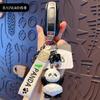 Baimao llavero de panda de resina original tallado en madera, creativo, exquisito, para pareja, colgante para bolso