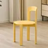 Silla de Comedor Dopamine de Madera Maciza Usada para Espacios Pequeños, Silla Colorida con Respaldo Rey, Silla de Cafetería Simple de Gama Alta Famosa en Internet