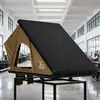 Tienda de campaña triangular de techo de gran espacio de 130 cm con puerta frontal, toldo de lluvia Oxford 600D, escalera plegable de aluminio estándar de 2,3 metros