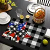 Tapete de Mesa para Comida del Día de la Independencia de EE. UU. Transfronterizo Tela Antiescaldado Aislamiento Térmico Tapete de Mesa Decoración Festiva Venta al por Mayor Servilleta Occidental Servilleta