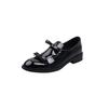 Zapatos de Cuero de Oveja Pequeños Artísticos Súper Hermosos para Combinar con Todo con Lazo Doble Primavera 2025 Tacón Bajo Grueso Punta Redonda Cuero Genuino Escote Profundo Zapatos de Una Capa para Mujer