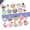Venta Caliente Transfronteriza Aleación con Goteo de Aceite Taza de Café Gato Taza de Té con Leche Pendientes Colgantes Pulsera Accesorios de Joyería DIY Colgante