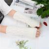 Yifan Cubrebrazo de Punto de Manga Larga Color Sólido Patrón X Japonés Cálido para Exteriores de Otoño e Invierno Oficina Escribir Coreano