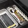Suporte para hashi de aço inoxidável, não precisa pendurar, desinfeta hashis, utensílios de mesa domésticos, cesta de escorrer, porta-faca e garfo, cesta de hashis